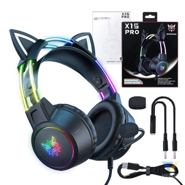 ONIKUMA X15 PRO Gaming headset Cat (Black) Wired