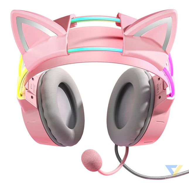 ONIKUMA X15Pro Gaming Headphones Pink/Cat Ears Wired