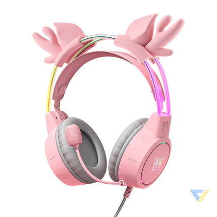 ONIKUMA X15Pro Gaming Headphones Pink/Deer Horns Wired