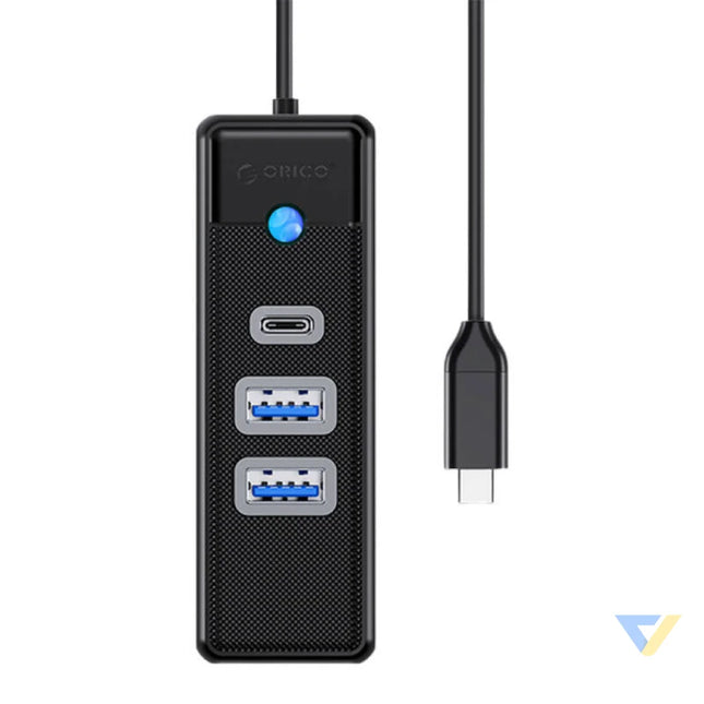 Orico Hub USB C to 2x USB 3.0 + USB C 5 Gbps 0.15m (Black) Hubs
