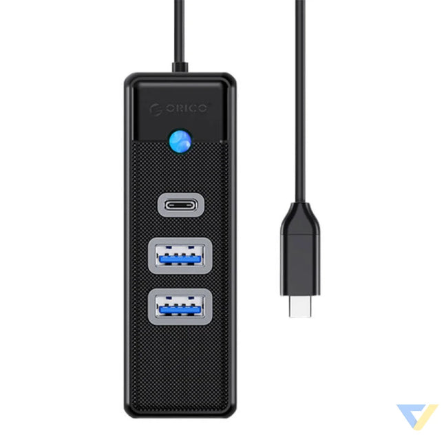 Orico Hub USB C to 2x USB 3.0 + USB C 5 Gbps 0.15m (Black) Hubs