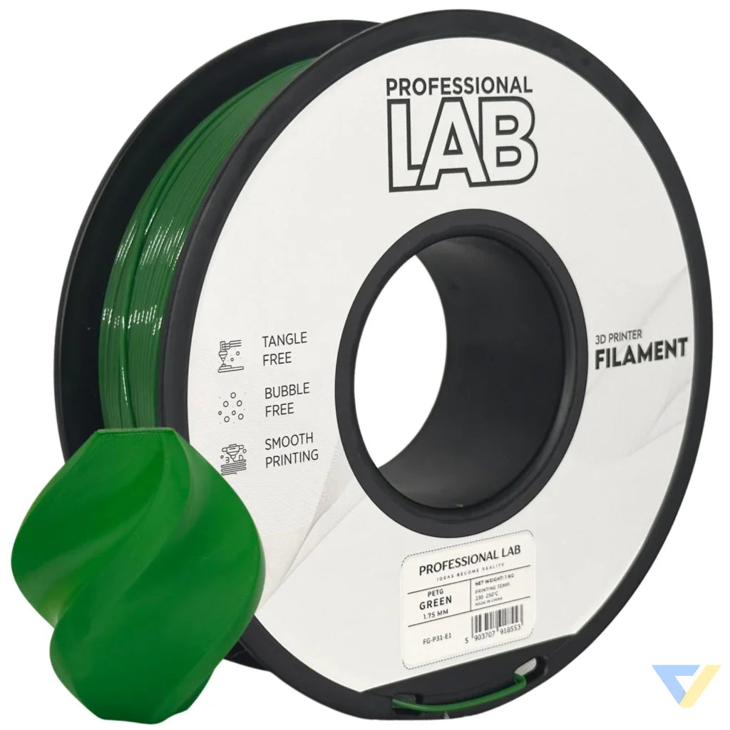 PETG combines the strength of ABS with the ease of PLA. It's slightly flexible, highly durable, and resistant to moisture and chemicals – great for functional and outdoor prints.