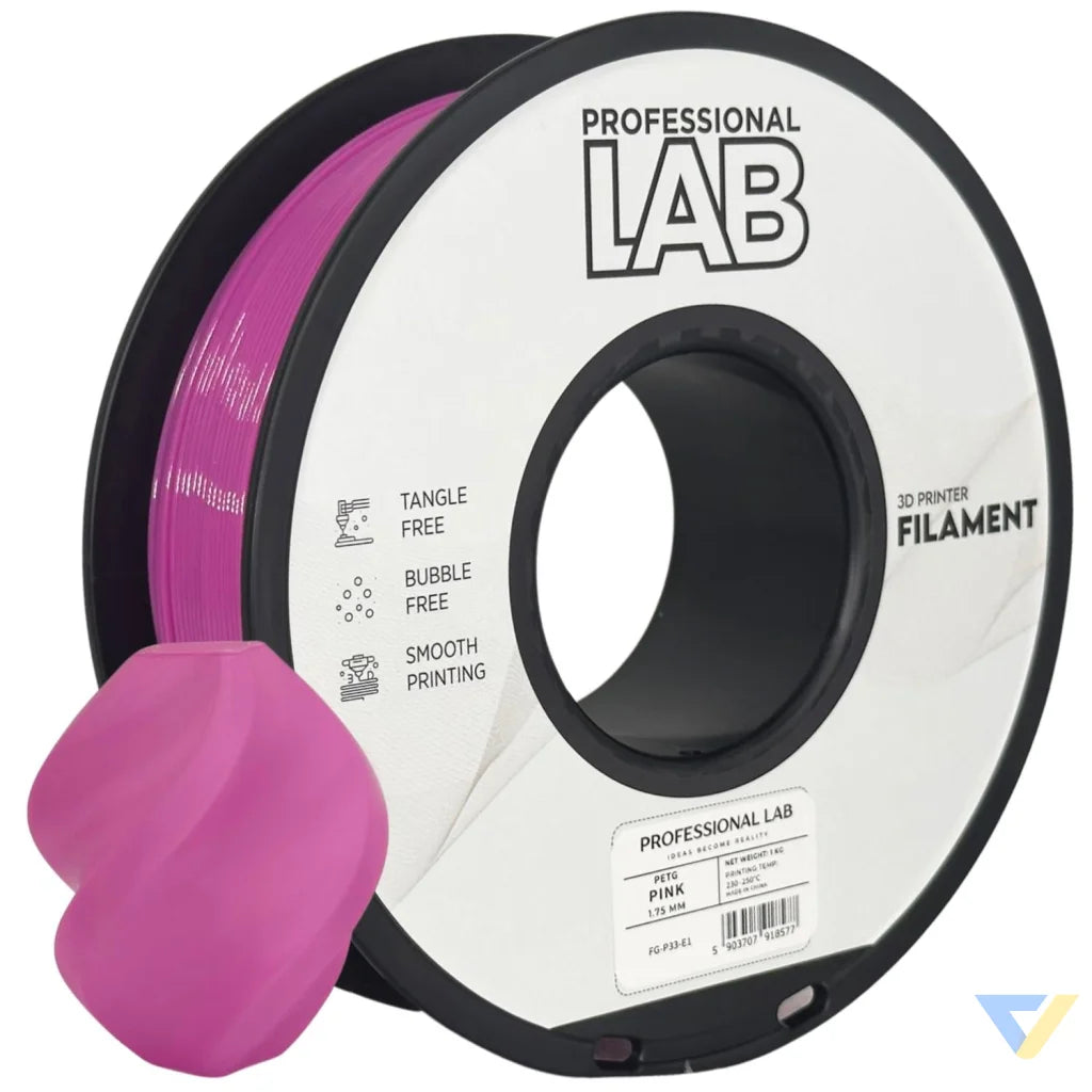 PETG combines the strength of ABS with the ease of PLA. It's slightly flexible, highly durable, and resistant to moisture and chemicals – great for functional and outdoor prints.