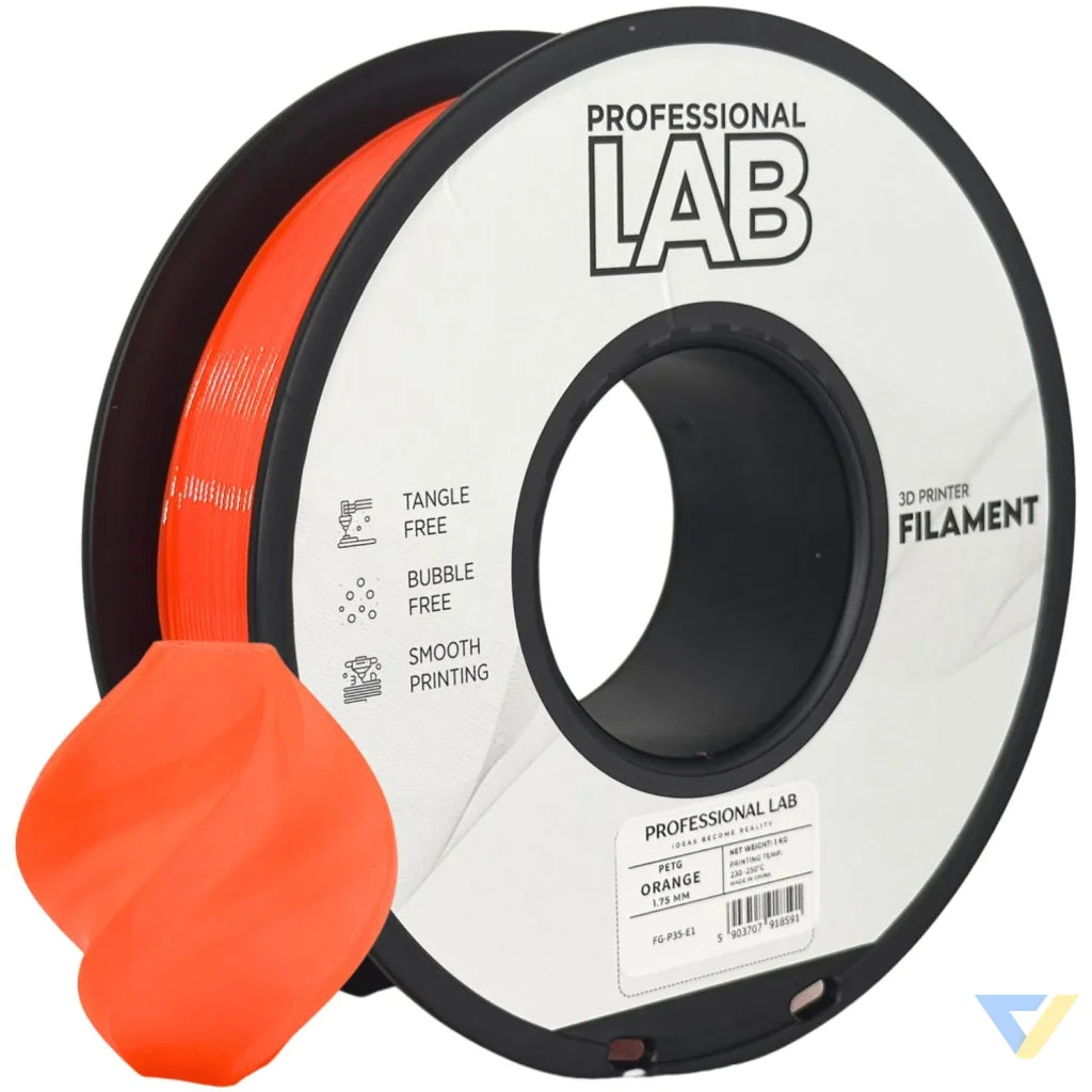 PETG combines the strength of ABS with the ease of PLA. It's slightly flexible, highly durable, and resistant to moisture and chemicals – great for functional and outdoor prints.
