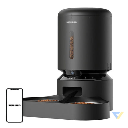 Petlibro Granary camera food dispenser with double bowl 5L (black) Bowls