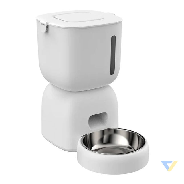 Petwant F14 L(BAS) Automatic Feed Dispenser White Bowls