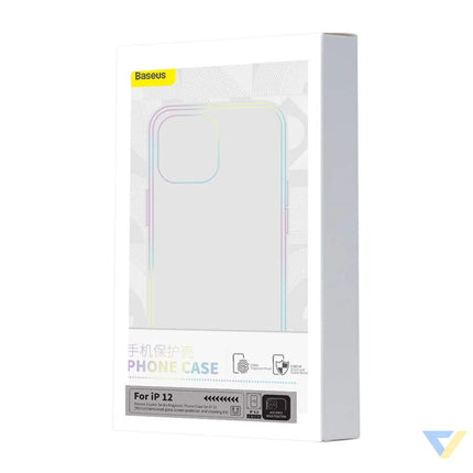 Phone case Baseus Magnetic Crystal Clear for iPhone 12 (transparent) with all tempered glass screen protector and