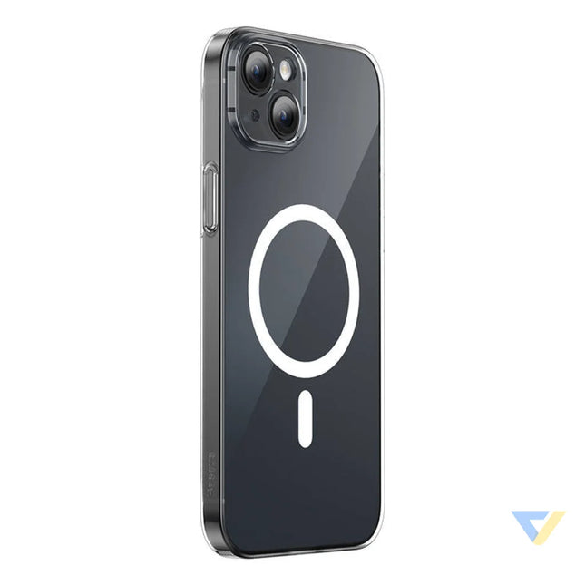 Phone case Baseus Magnetic Crystal Clear for iPhone 13 (transparent) with all tempered glass screen protector and