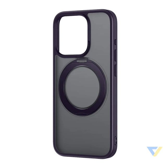 Phone Case Baseus SkyRing Magnetic with Stand for iP 14 Pro Max + tempered glass and cleaning kit (purple) Protective