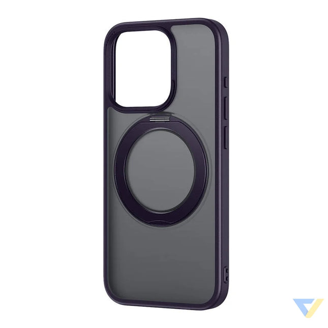 Phone Case Baseus SkyRing Magnetic with Stand for iP 14 Pro Max + tempered glass and cleaning kit (purple) Protective