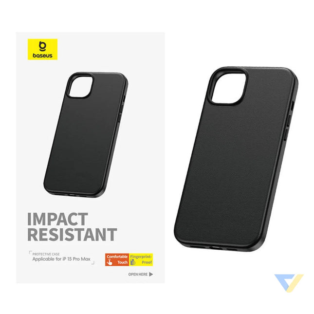 Phone Case for iPhone 15 ProMax Baseus Fauxther Series (Black) Protective cases for smartphones