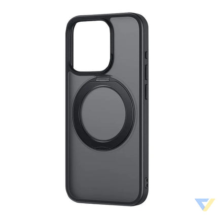 Phone Case with Stand Baseus SkyRing 360° for iP 15 + tempered glass and cleaning kit (black) Protective cases for