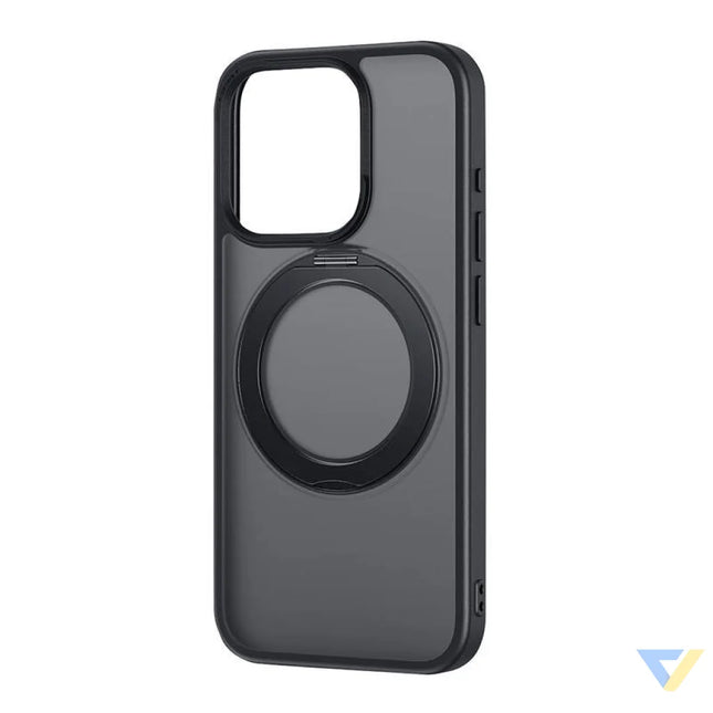 Phone Case with Stand Baseus SkyRing 360° for iP 15 + tempered glass and cleaning kit (black) Protective cases for