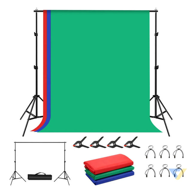 Photo studio background support Puluz 2x2m + Backdrops 3 pcs PKT5204 Photo backgrounds