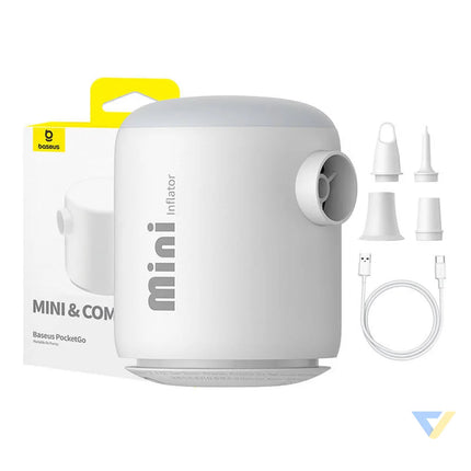 Portable Air Pump Baseus PocketGo (White) Camping