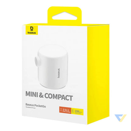 Portable Air Pump Baseus PocketGo (White) Camping