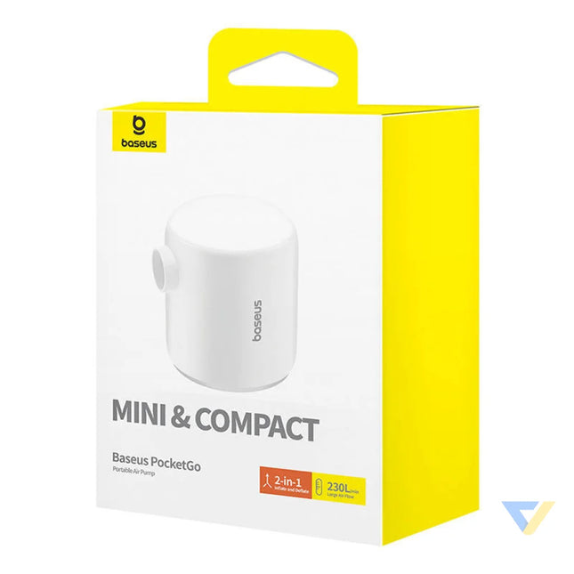 Portable Air Pump Baseus PocketGo (White) Camping