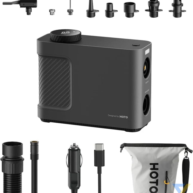 Portable compressor pump HOTO QWCQB002 (3x 2500 mAh 150 PSI 350 L 12V) Mini compressors