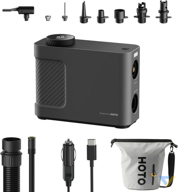 Portable compressor pump HOTO QWCQB002 (3x 2500 mAh 150 PSI 350 L 12V) Mini compressors