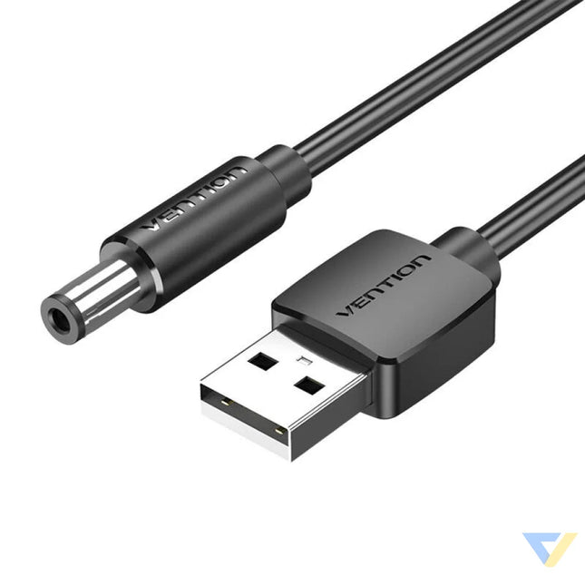 Power Cable USB 2.0 to DC 5.5mm Barrel Jack 5V Vention CEYBF 1m (black) Power cables
