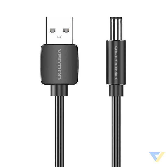 Power Cable USB 2.0 to DC 5.5mm Barrel Jack 5V Vention CEYBF 1m (black) Power cables