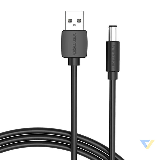 Power Cable USB 2.0 to DC 5.5mm Barrel Jack 5V Vention CEYBF 1m (black) Power cables