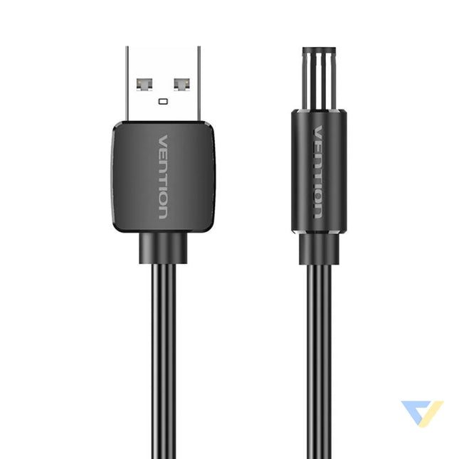 Power Cable USB 2.0 to DC 5.5mm Barrel Jack 5V Vention CEYBG 1,5m (black) Power cables