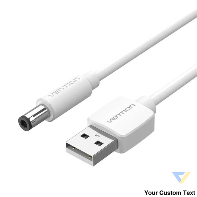 Power Cable USB 2.0 to DC 5.5mm Barrel Jack 5V Vention CEYWG 1,5m (white) Power cables