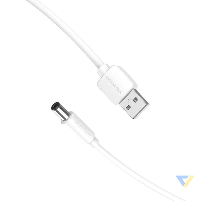Power Cable USB 2.0 to DC 5.5mm Barrel Jack 5V Vention CEYWG 1,5m (white) Power cables