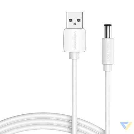 Power Cable USB 2.0 to DC 5.5mm Barrel Jack 5V Vention CEYWG 1,5m (white) Power cables