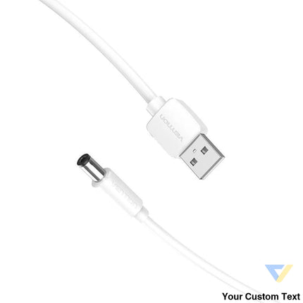 Power Cable USB 2.0 to DC 5.5mm Barrel Jack 5V Vention CEYWG 1,5m (white) Power cables