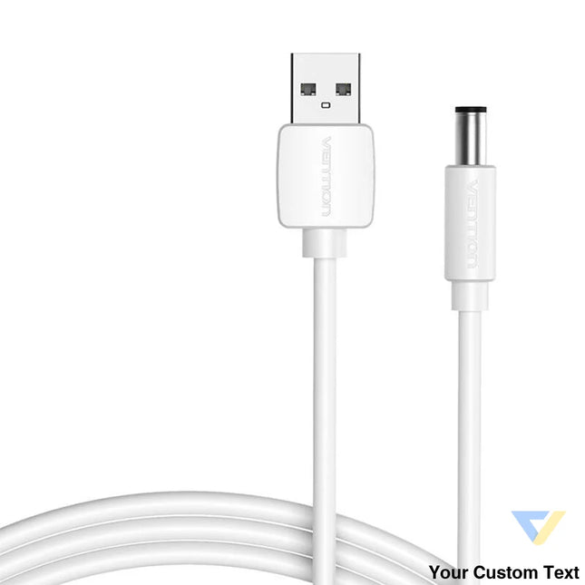 Power Cable USB 2.0 to DC 5.5mm Barrel Jack 5V Vention CEYWG 1,5m (white) Power cables