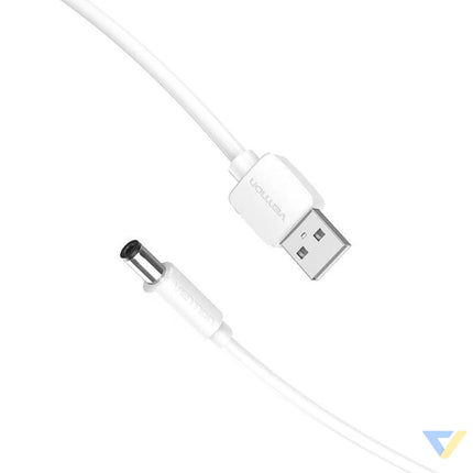 Power Cable USB 2.0 to DC 5.5mm Barrel Jack 5V Vention CEYWG 1,5m (white) Power cables