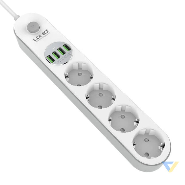 Power strip with 4 AC sockets 4x USB LDNIO SE4432 2m (white) Power strips