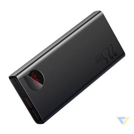 Powerbank Baseus Adaman Metal 20000mAh 2xUSB USB C Lightning microUSB 22.5W (black) Powerbanks