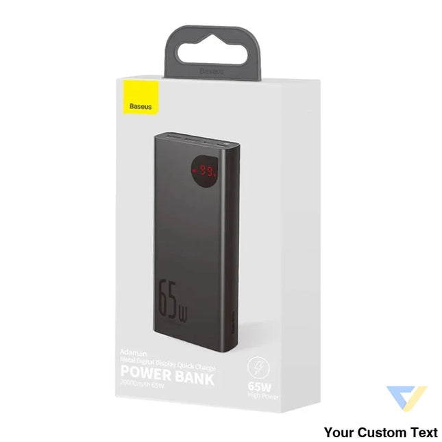 Powerbank Baseus Adaman Metal 20000mAh PD QC 3.0 65W 2xUSB + USB C + micro USB (Black) Powerbanks