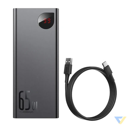 Powerbank Baseus Adaman Metal 20000mAh PD QC 3.0 65W 2xUSB + USB C + micro USB (Black) Powerbanks