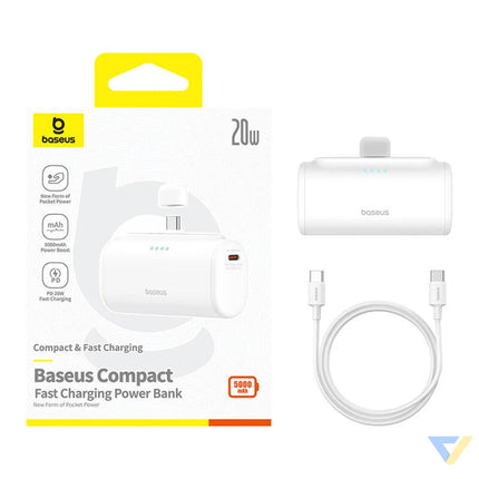 Powerbank Baseus Compact 5000mAh 20W USB C (biały) Powerbanks