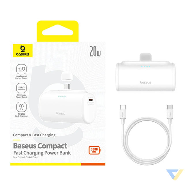 Powerbank Baseus Compact 5000mAh 20W USB C (biały) Powerbanks