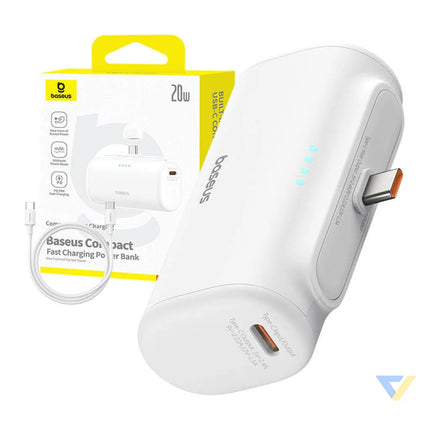 Powerbank Baseus Compact 5000mAh 20W USB C (biały) Powerbanks