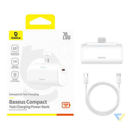 Powerbank Baseus Compact 5000mAh 20W USB C (biały) Powerbanks