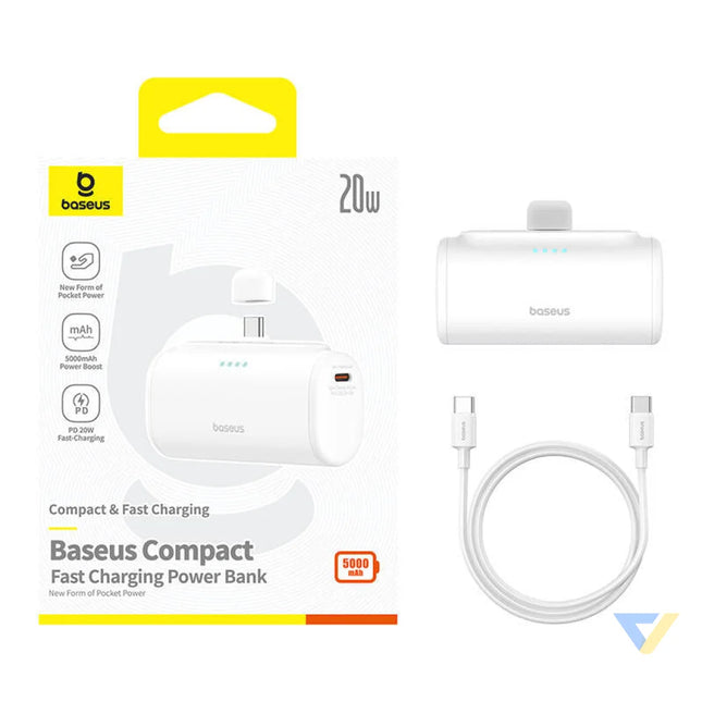 Powerbank Baseus Compact 5000mAh 20W USB C (biały) Powerbanks