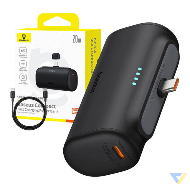 Powerbank Baseus Compact 5000mAh 20W USB C (czarny) Powerbanks