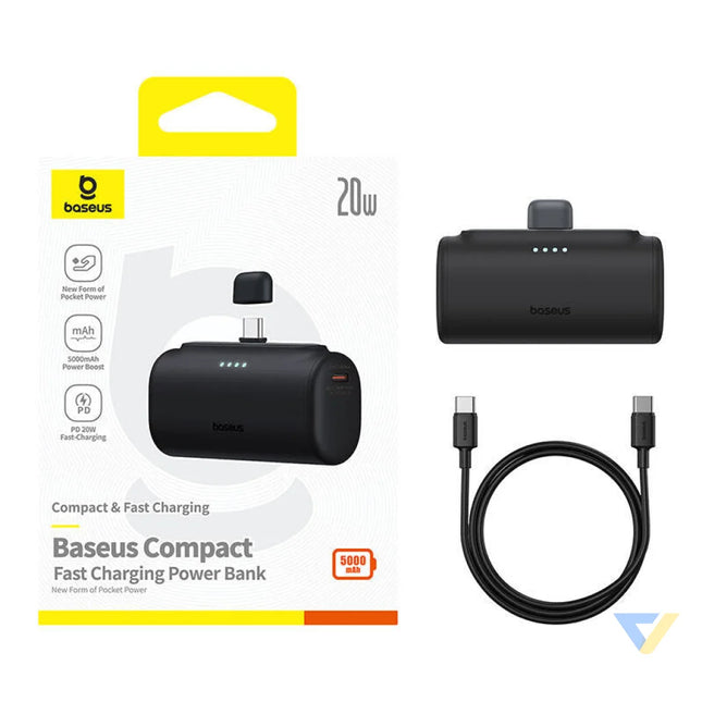 Powerbank Baseus Compact 5000mAh 20W USB C (czarny) Powerbanks