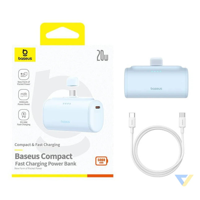 Powerbank baseus Compact USB C 5000mAh 20W (blue) Powerbanks