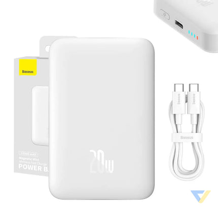 Powerbank Baseus Magnetic 10000mAh USB C 20W MagSafe (white) Powerbanks