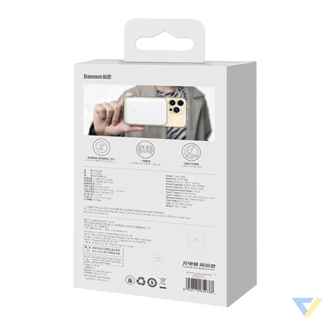 Powerbank Baseus Magnetic 10000mAh USB C 20W MagSafe (white) Powerbanks