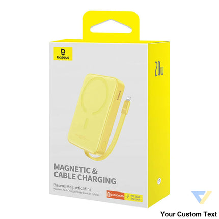 Powerbank Baseus Magnetic Mini 10000mAh USB C 20W MagSafe (yellow) Powerbanks