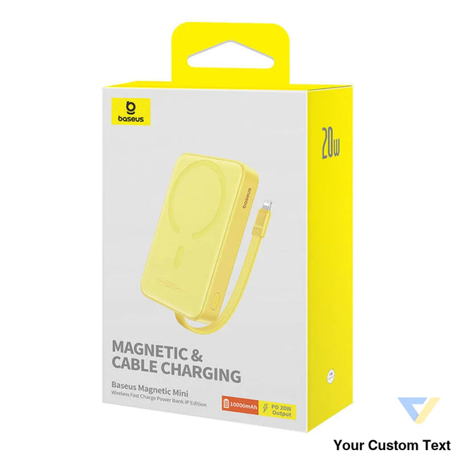 Powerbank Baseus Magnetic Mini 10000mAh USB C 20W MagSafe (yellow) Powerbanks