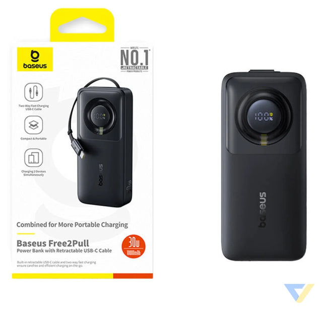Powerbank Baseus OS Free2Pull 10000mAh 30W + cable (black) Powerbanks